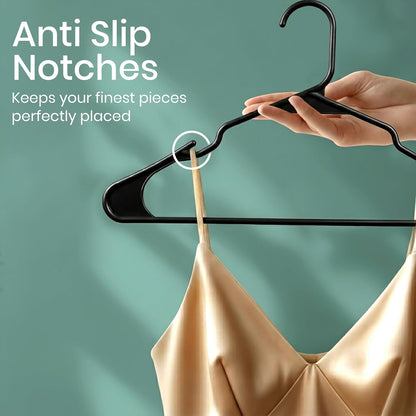 Utopia Home Plastic Hangers - Durable Space-Saving Clothes Hangers - 200 Pack in Black