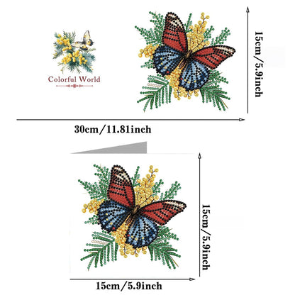 LSQFS 6Pcs Butterfly Diamond Painting Greeting Cards Kits,Foldable Blank DIY Art Cards with Envelopes and Tools, Diamond Art Cards for Birthday Christmas Mother's Day Holiday Gifting