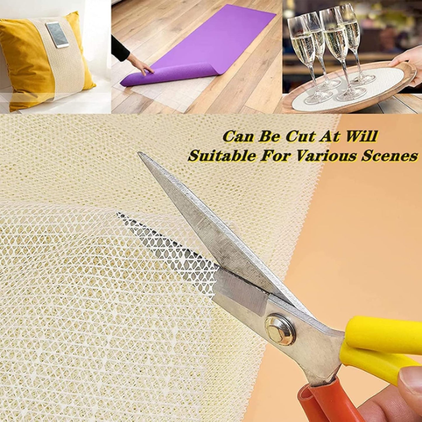 Xrrxy Anti Slip PVC Tablecloth Underlay, Adjustable Foam Mat, Anti-Skid Rug Pad Gripper Table Mat, White