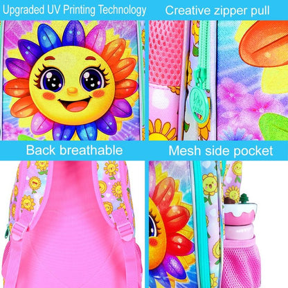 gxtvo 3PCS Girls Dog Bookbag, 16" Kids Backpackwith Lunch Box, Water Resistant School Bag for Elementary Preschool Toddler