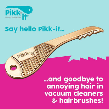 Pikk-it Vacuum Hair Brush Cleaner Tool - Effortlessly Removes Hair from Vacuums & Brushes | Pet & Human Hair Rake (Single/Twin Pack)