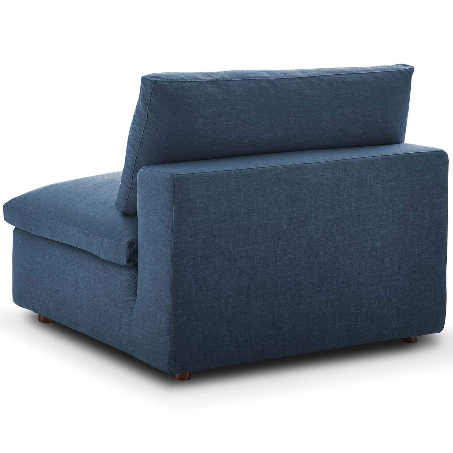 Modway Commix Down-Filled Overstuffed Upholstered Sectional Sofa Armless Chair in Azure
