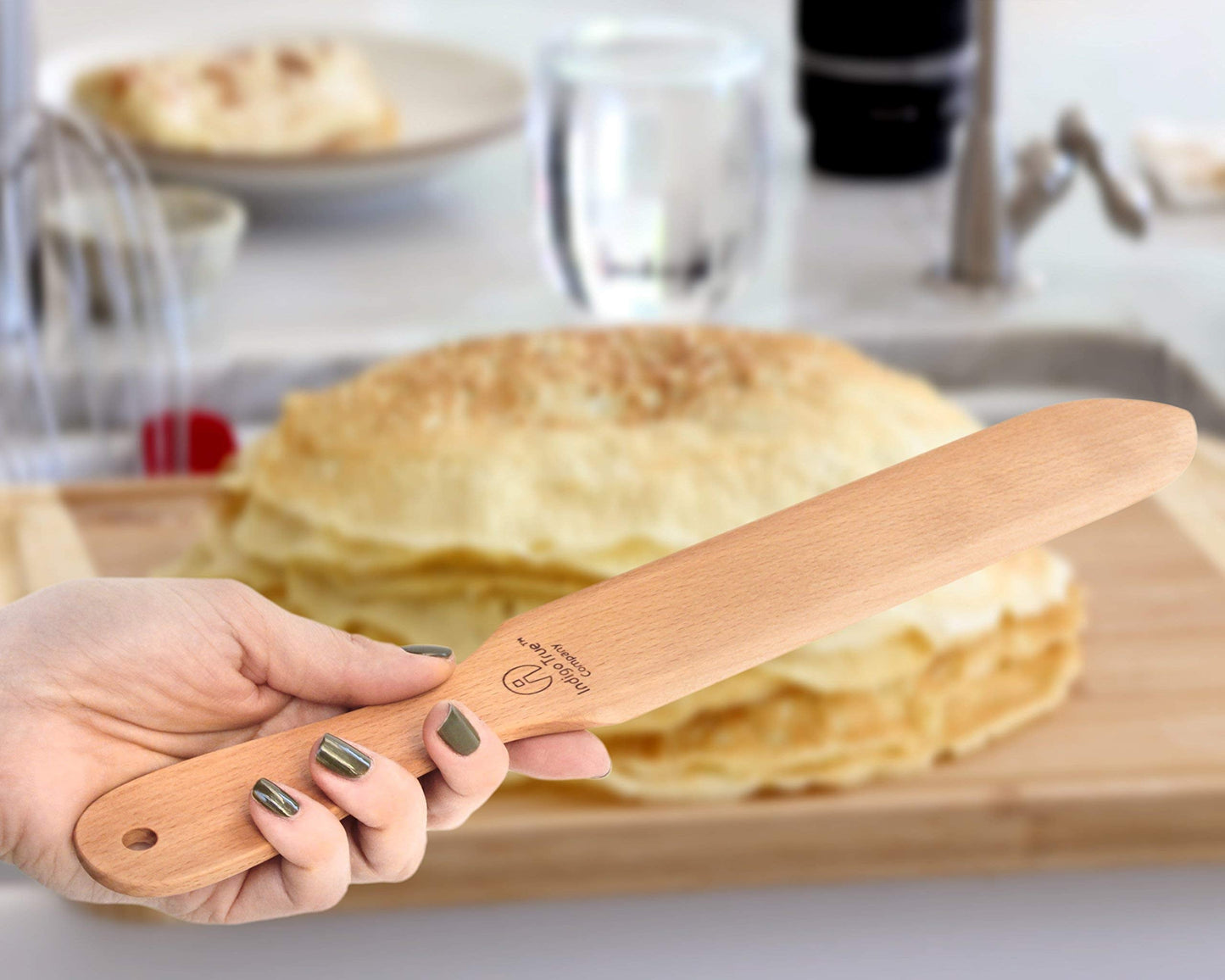 ORIGINAL Crepe Spreader and Spatula Kit - 4 Pcs (7", 5", 3.5" Crepe Tools Set & 14" Crepe Spatula) Crepe Maker, Crepe Spreader Tool, Batter Spreader Crepes, Crepe Wooden Spatula, Crepe Mix, Crepe Pan