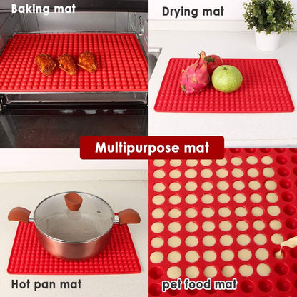 Webake Mini Round Silicone Molds, Semi Sphere Gummy Candy Chocolate Chip Molds, 468 Cavity (Red-0.5 Inch)