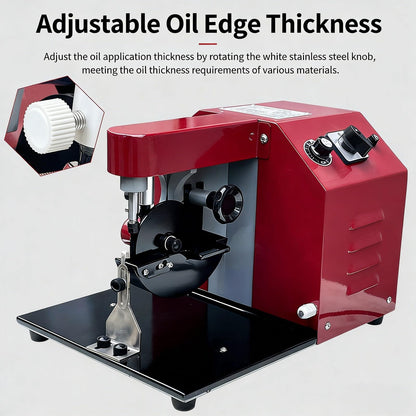 Electric Leather Edge Oiling Machine, Edging Coat Machine Kit, 50W Professional Leather Edge Dye Tool with Adjustable Thickness, Dual Speed Control for Leathers Working Treatment