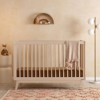 dadada Baby Soho 3-in-1 Convertible Wooden Crib to Toddler Bed - Made in Italy, GREENGUARD Gold Certified, Baby-Safe Finish, Handcrafted Beechwood, Modern Design, 3 Adjustable Heights (Washed Natural)