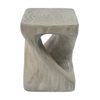 Merax Twist Shape MGO Accent Side Table Set, Unique Modern End Table with Wide Pedestal & Tabletop, Small Drink Tables for Living Room, Bedroom Night Stand Bedside Table, No Assembly Required, Grey