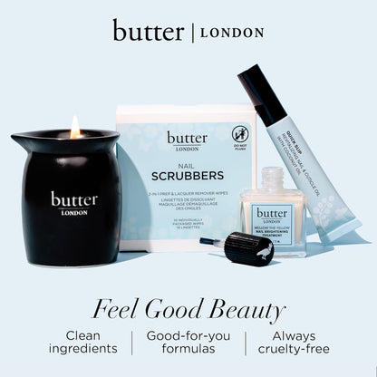 2.8 Oz butter LONDON Massage Candle, Champagne Fizz - Massage Oil Candle for Nail, Skin, & Body - Hydrating Soybean