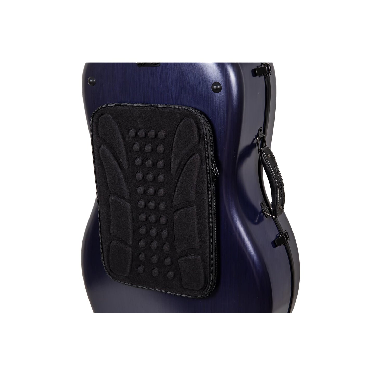 Crossrock Poly Carbon Cello Case for 4/4 Full-Size | Matte Blue Finish, Wheels, Lightweight & Durable – Best for School Orchestra & Student Musicians