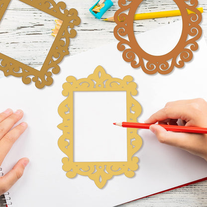 Maitys 18 Pcs Wood Frames for Crafts Unfinished Wood DIY Picture Unfinished Picture Frames Ornament Craft with Ropes for DIY Christmas Tree Hanging Decor Photo Display 5.9 x 4.7 Inch