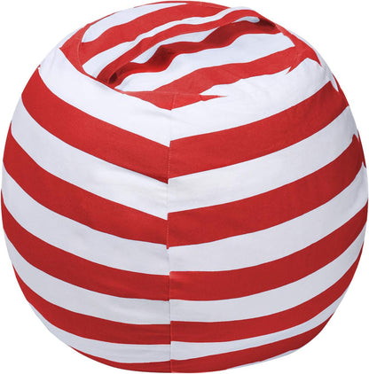 24" Miaowater Stuffed Animal Storage Bean Bag Chair Cover, Cotton Canvas Beanbag with Zipper for Organizing Kid's