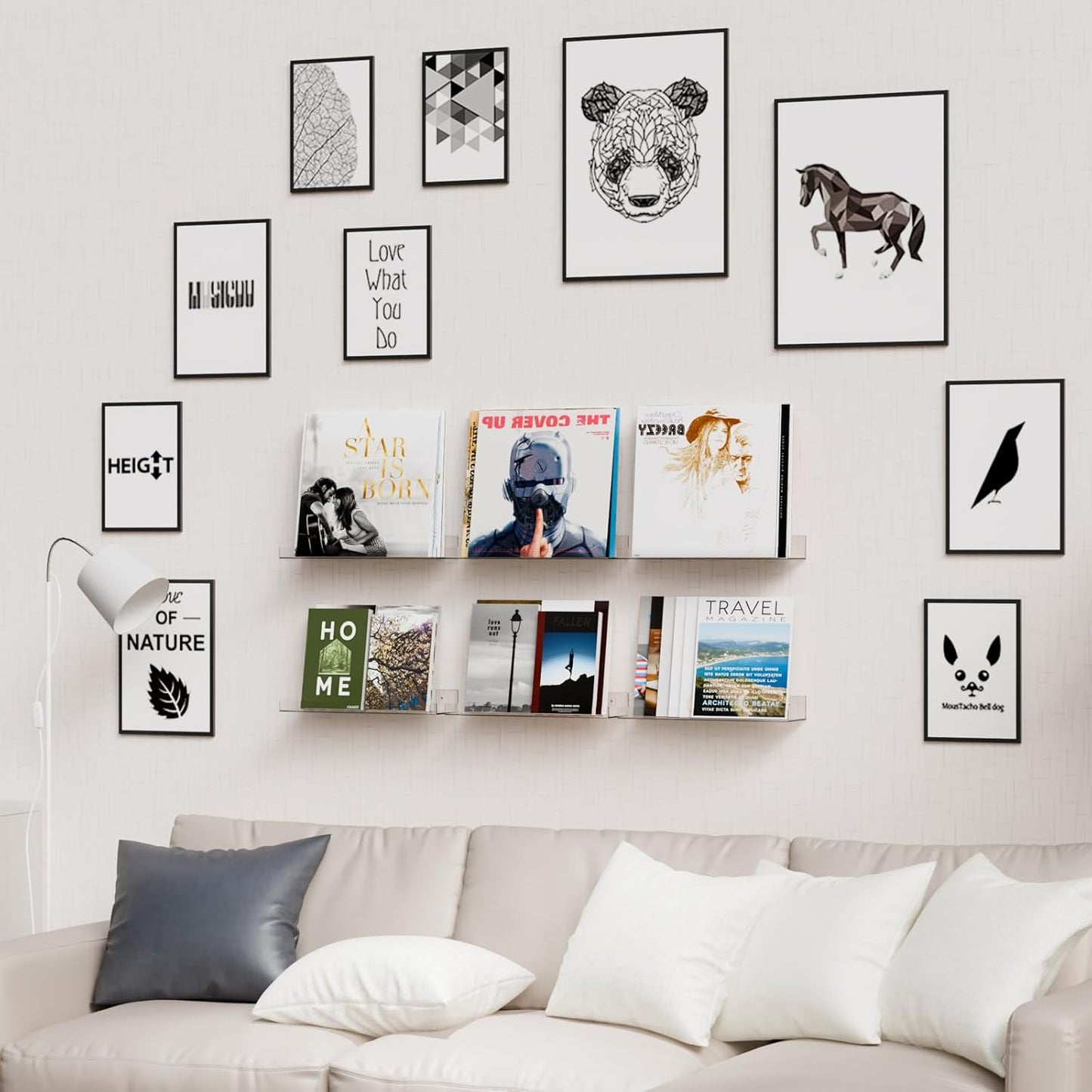 2 Bedroom,Room,15 Inch Pcak Clear Acrylic Shelves for Bathroom Wall Shelf & Organizer,Invisible Floating Shelves & Wall