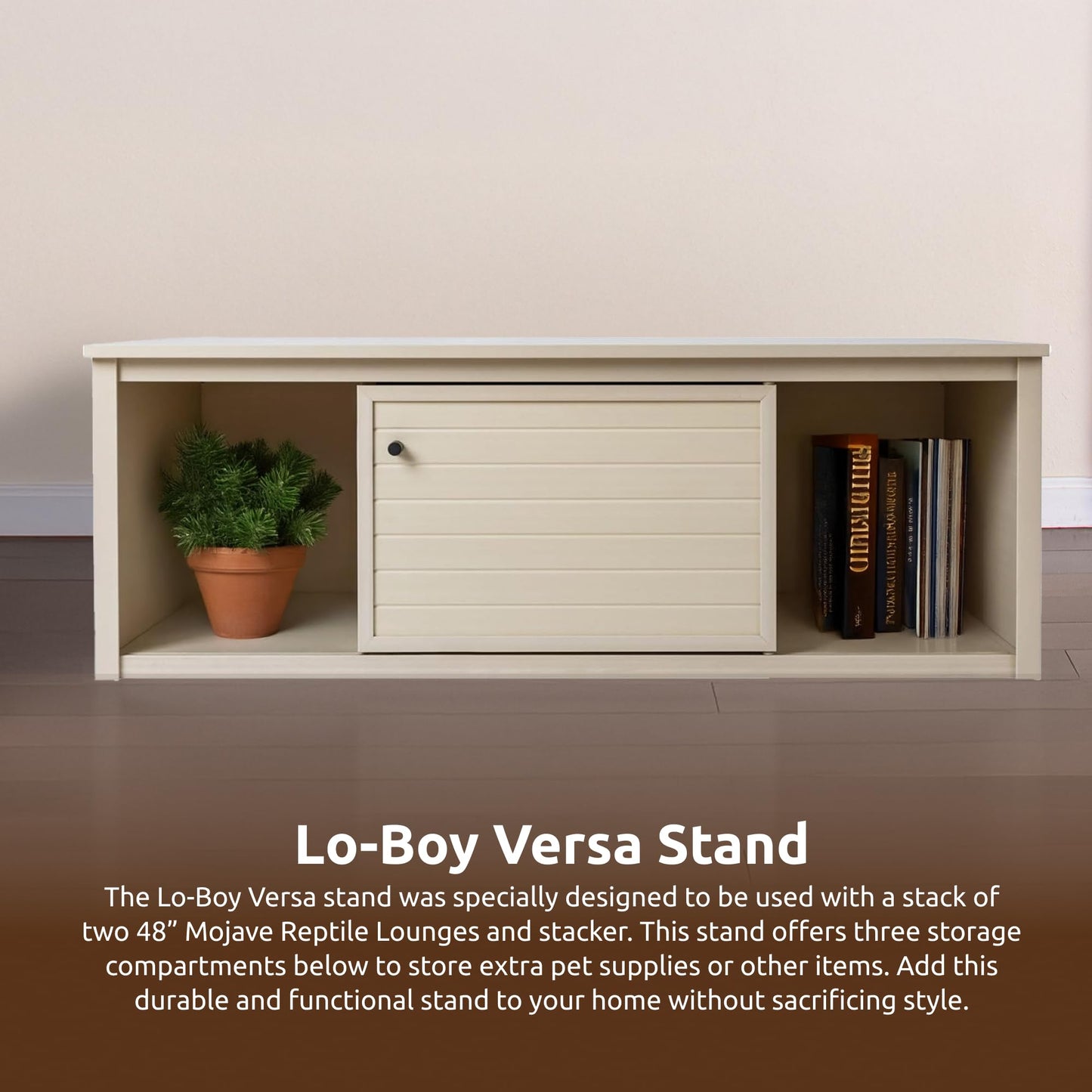 New Age Pet Lo‑Boy Versa Stand for Reptile Terrariums, Low-Profile ECOFLEX Cabinet for Stacked Large, 48" Mojave Reptile Habitats, Maple