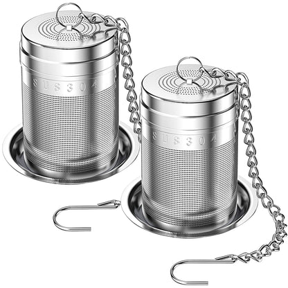 Lyxa SR 2 Pack 18/8 Stainless Steel Tea Infuser, Extra Fine Mesh Tea Infusers for Loose Tea, Tea Strainer Steeper Filter for Brew Tea, Spices & Seasonings (2)