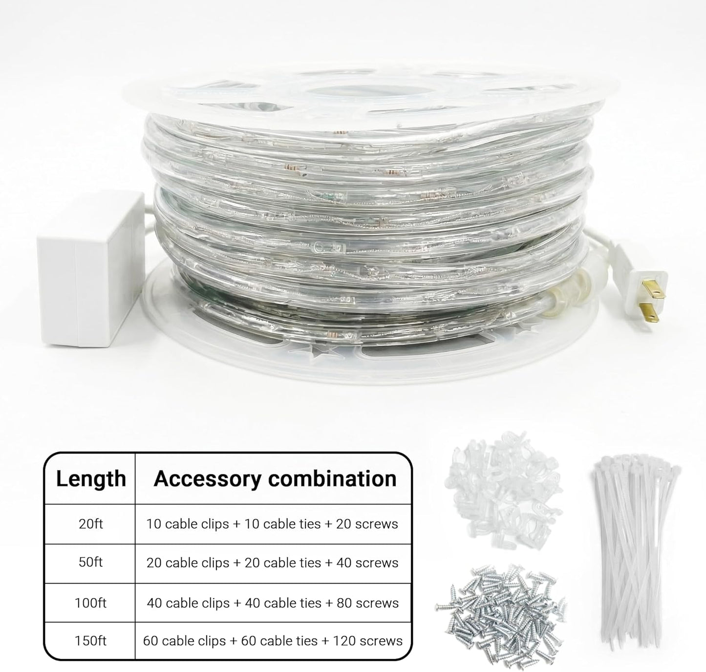 20ft 8 Rope Lights Outdoor, Connectable & Flexible Tube Lights with Modes Controller,Waterproof Multicolor LED Rope