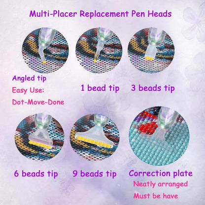 Praise V Do 2PC Diamond Painting Art Drill Bead Dotting Gem Dot Pen Accessories Picker Tools Kit for Adult, Nail Art Embroidery Decoration Stylus (Purple Orchid)