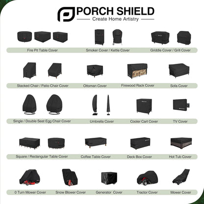 31L 31W 18H inch, Porch Shield Patio Ottoman Cover - Waterproof Outdoor Square Side Table Covers x x Black