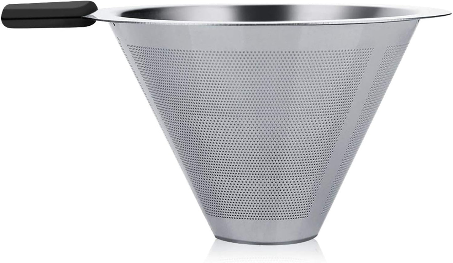 Ymiko Pour Over Coffee Maker, Manual Hand Drip Brewer with Glass Carafe Pot & Stainless Steel Filter