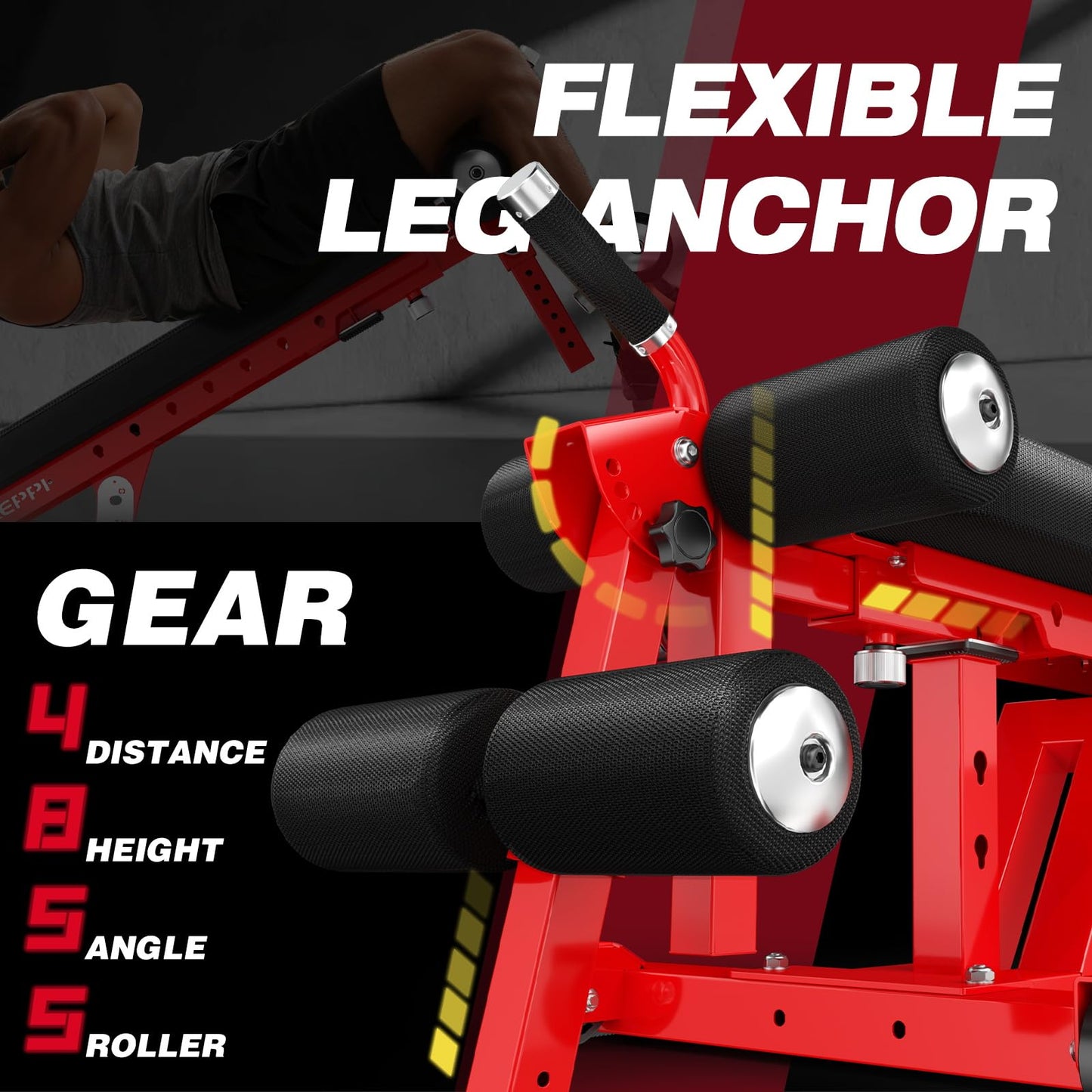 KeppiFitness Weight Bench, 1500LBS Capacity Workout Bench, 17” Bench Press Height, 11+8 Adjustable Weight Bench with Flat/Incline/Decline Angle and On-end Storage - Bench6000 (2026 Version Red Frame)