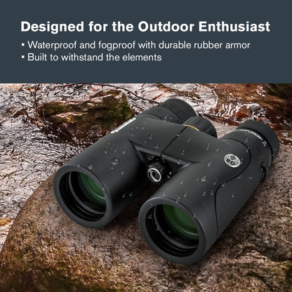 Celestron–Nature DX ED 10x42 Premium Binoculars –Extra-Low Dispersion Objective Lenses –Outdoor and Birding Binocular–Fully Multi-Coated with BaK-4 Prisms–Rubber Armored – Fog & Waterproof Binoculars