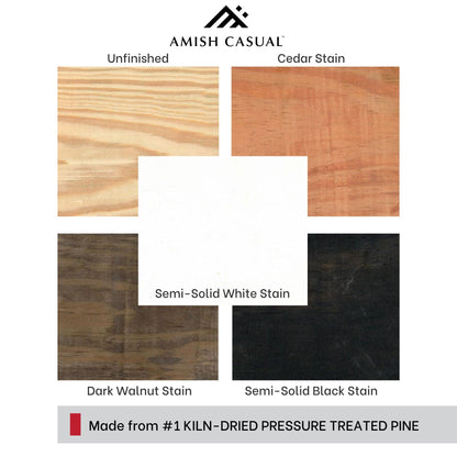 Amish Heavy Duty 800 Lb Roll Back Pressure Treated Porch Glider (4 Foot, Dark Walnut Stain)