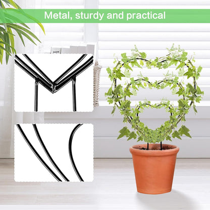 3 Set Hoya Trellis Size Indoor Plants Flower Support Stakes Round or Heart Metal Trellis Garden Tool Accessories