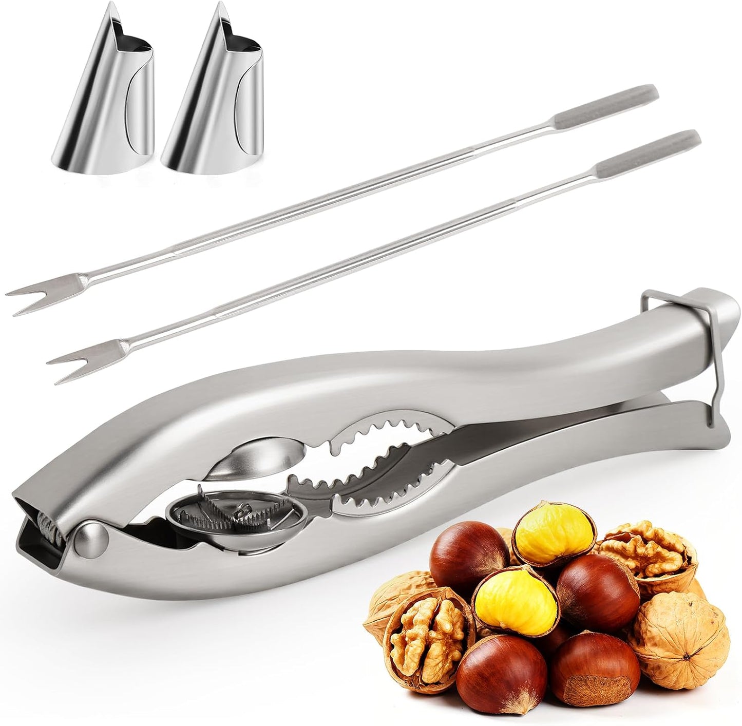 2 1 304 2 2 Upgraded In Chestnut Cutter Tool and Nut Cracker for All Nuts Stainless Steel Walnut Cracker Chestnut