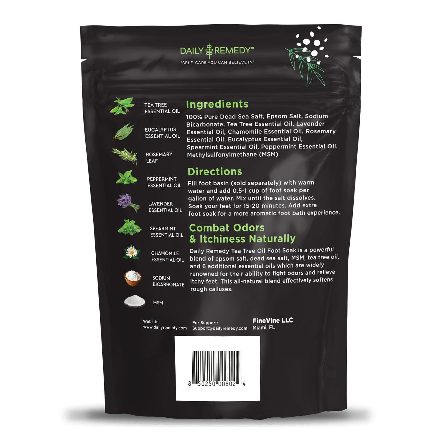 Tea Tree Oil Foot Soak with Epsom Salt - Made in USA - 16 Ounces