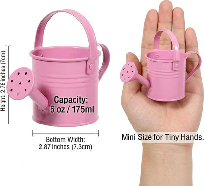 5 Pack 6oz Small Metal Watering Can for Kids, Mini Plant Water Pot for Indoor Outdoor Gardening, Cute Toddler Beach