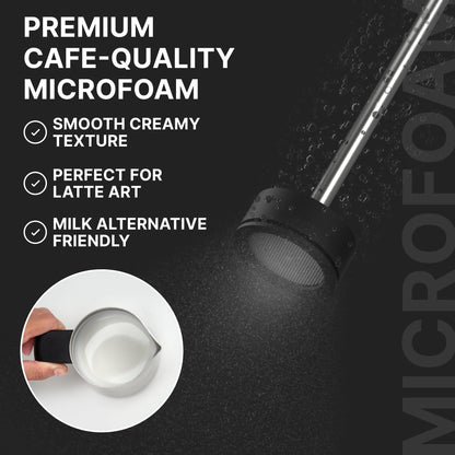 Subminimal NanoFoamer V2 Performance Milk Foamer | NEW Model Edition | Waterproof, Dual-Speed, Stainless Steel | Microfoamed Milk in 30 Seconds, Barista-Style Coffee Drinks Home