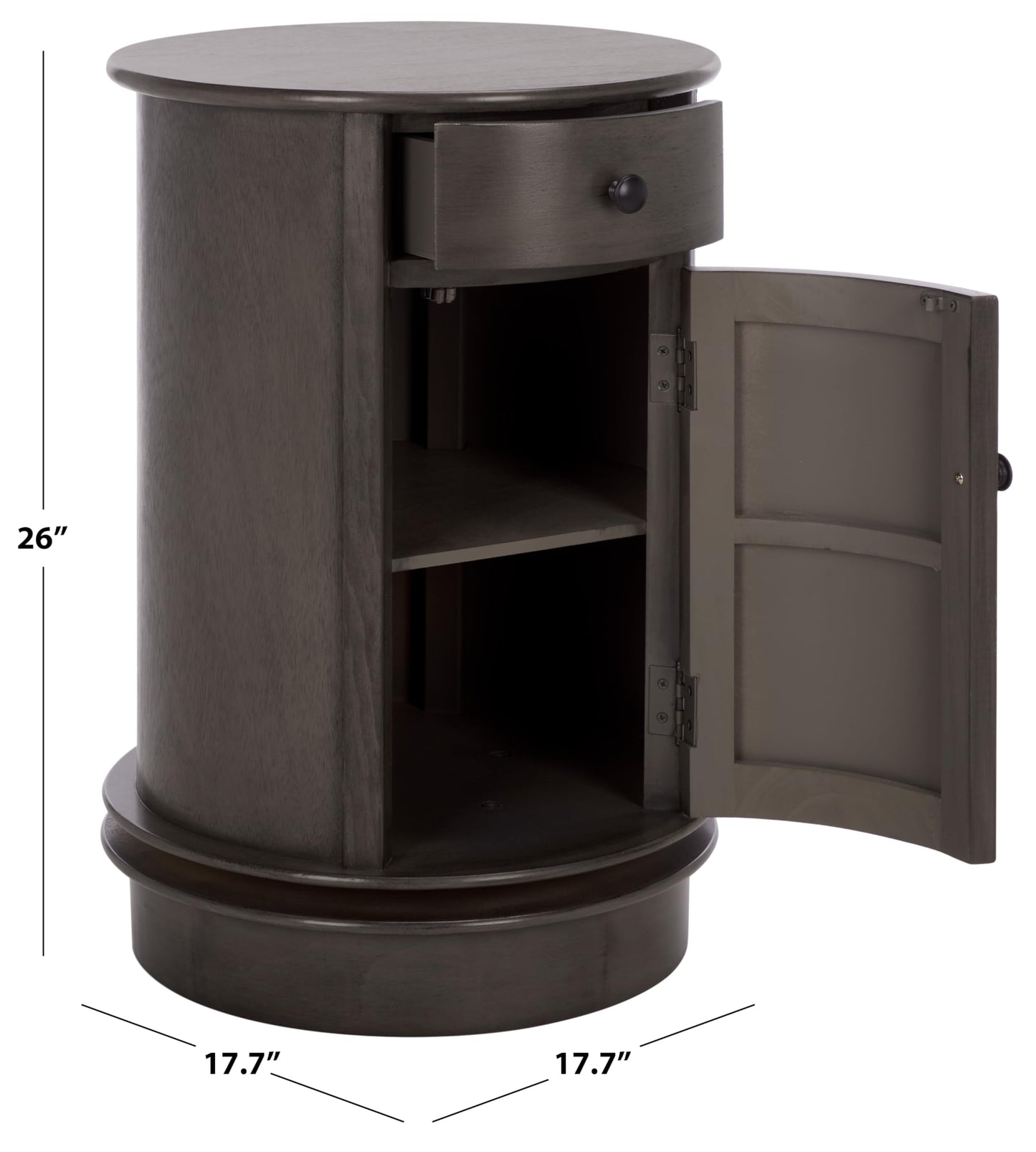 SAFAVIEH Furniture - Tabitha 1-Drawer Accent Table - Black - Solid Wood - Farmhouse Storage Design - Ideal for Living Room, Entryway, Home Office, 17.7"W x 17.7"D x 26"H - Fully Assembled (AMH5712H)