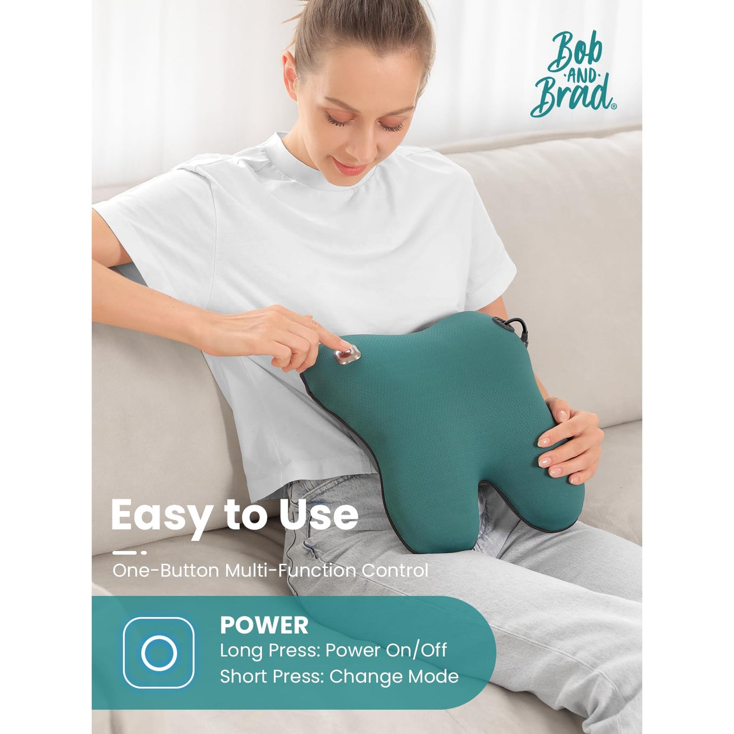 BOB AND BRAD Cordless Back Massager with Heat FSA Eligible HSA Eligible, Shiatsu Neck Massager for Pain Relief Deep Tissue, 3D Kneading Massage Pillow for Pain Relief, Birthday Gifts for Women Men