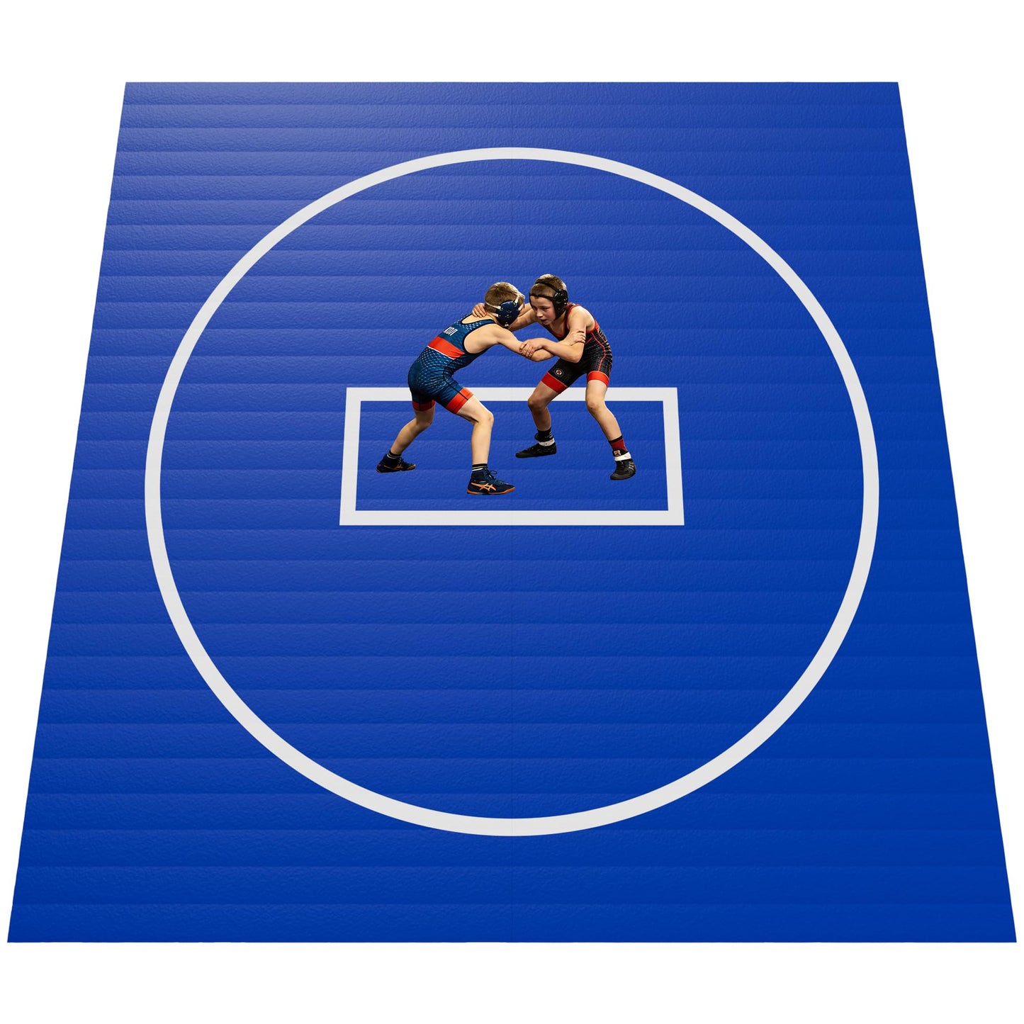 GianToucan Wrestling Mat for Home, ８’x ８’x 1.25” Grappling Mat for Wrestling, MMA, BJJ, Jiu Jitsu, Judo, Gym, Roll-Up Wrestling Practice Mat for Kids & Adults，Easy to Clean Indoor/Outdoor, Blue