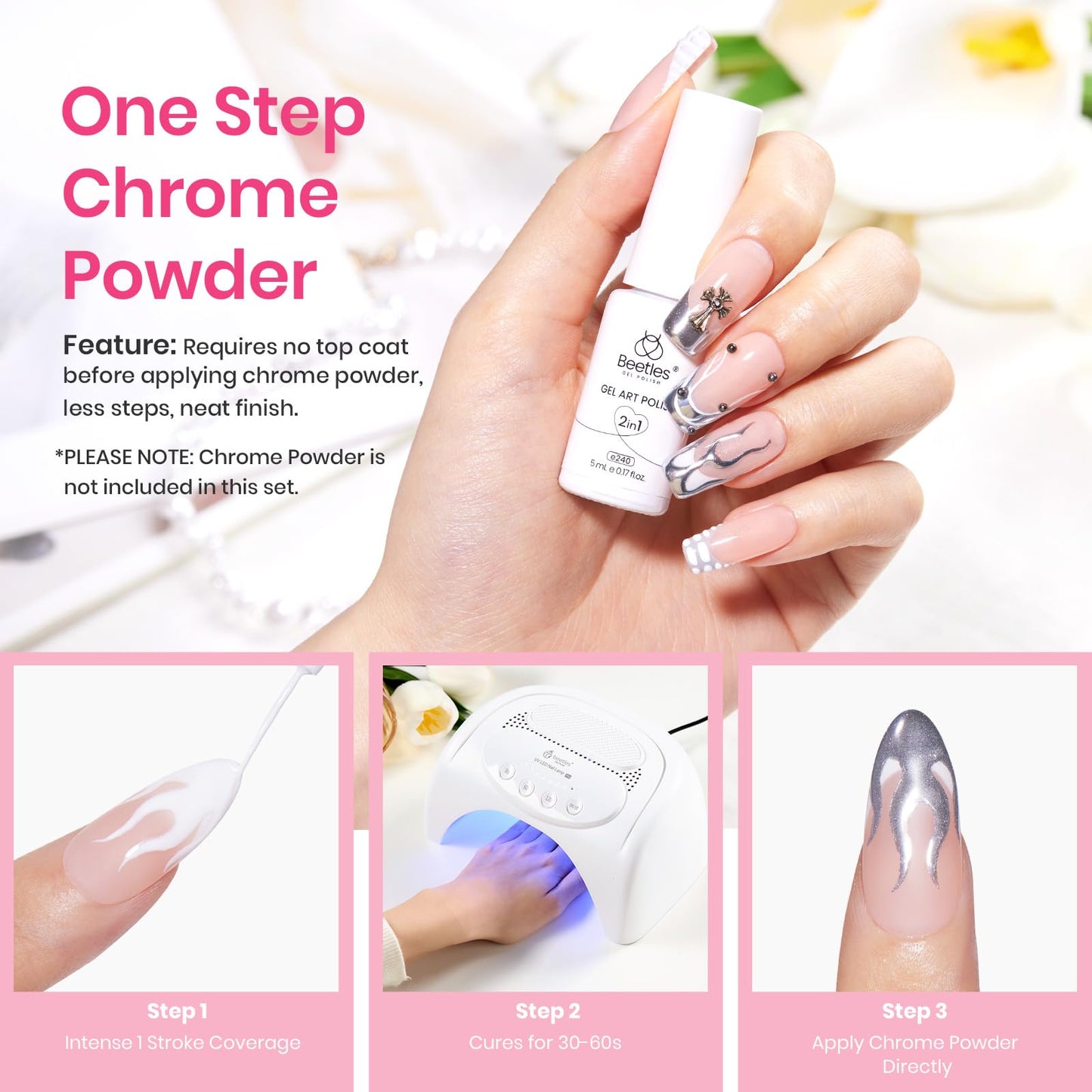 Beetles Nail Stamp 3Pcs Silicone French Tip Nail Stamp Kit with Replacement Nail Stamper Heads and Scrapers Soft Silicone Nail Printing Tool for Home Manicure Diy Nail Art Salon Gifts for Girls