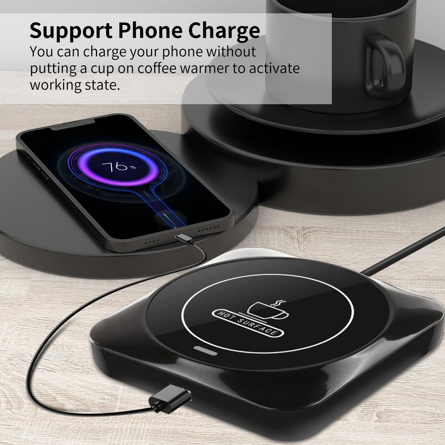Coffee Mug Warmer, Smart USB Coffee Cup Warmer with Pressure-Induced Auto On/Off, Coffee Accessories for Home Office Desk