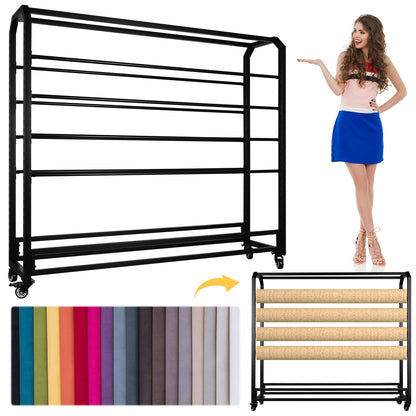 Large Textile Fabric Display Rack Floor-To-Ceiling Quilting Fabric Display Bracket Wear Resist for Curtain/Wallpaper/Tablecloth