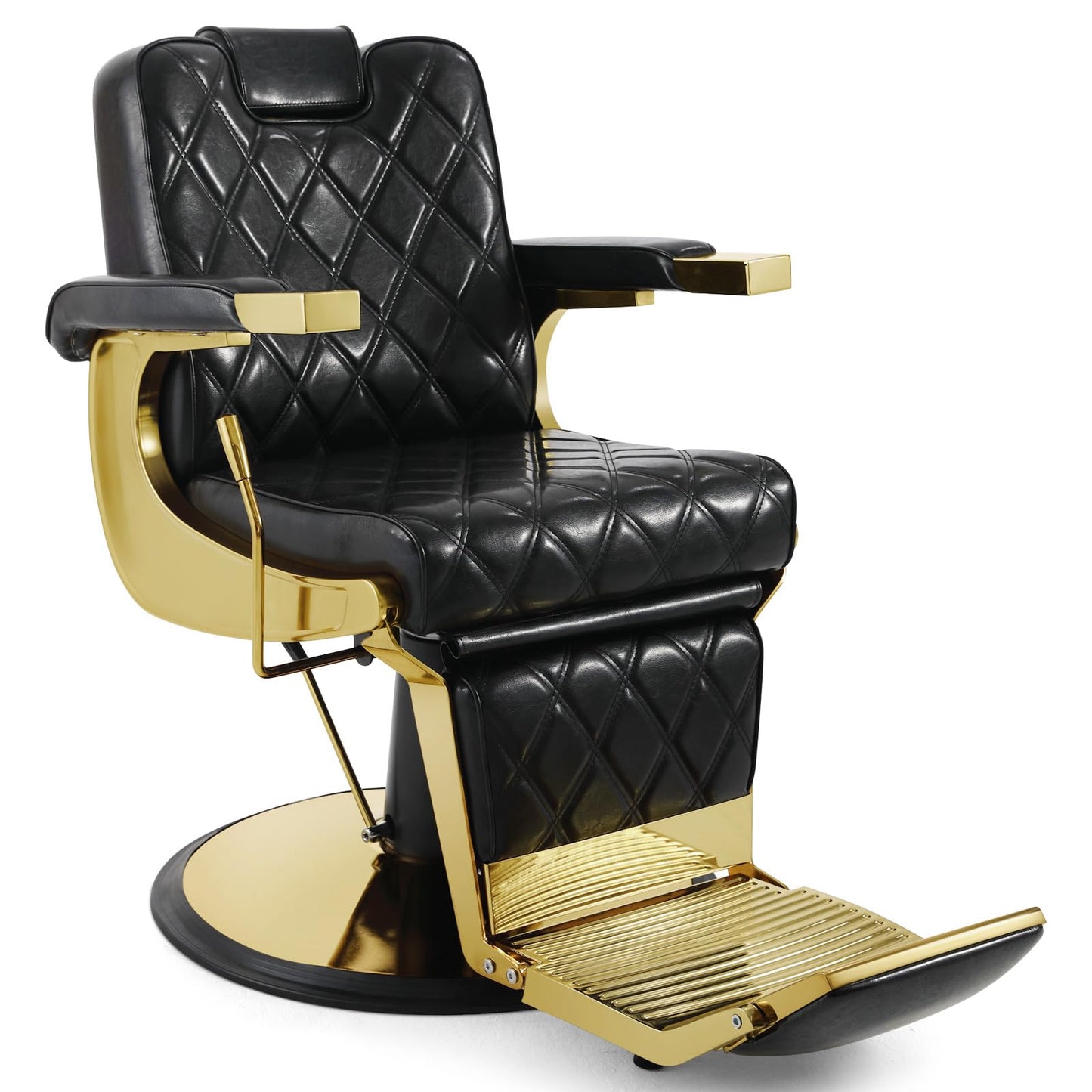 Artist hand All Purpose Barber Chair Wide Backrest Reclining Salon Chair for Hair Stylist Tattoo Chair Makeup Chair for Salon Equipment (Gold)