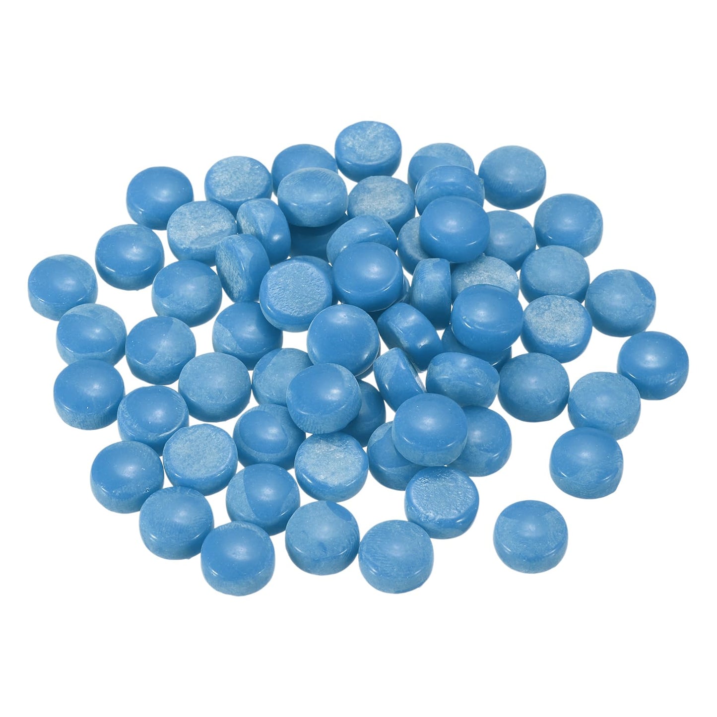 MECCANIXITY 12mm Glass Mosaic Tiles, 200g Round Iridescent Glass Pieces Recycled Mosaic Tiles Bulk for Vase Flower Pots Aquarium Decor Garden Project DIY Art Craft, Sea Blue