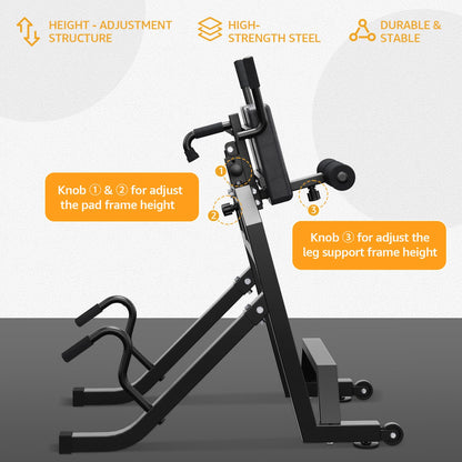 Heavy-Duty Inversion Equipment Roman Chair for Back Hyperextension and Core Strength Training, 350 lbs Capacity Decompression Bench for Home Gym