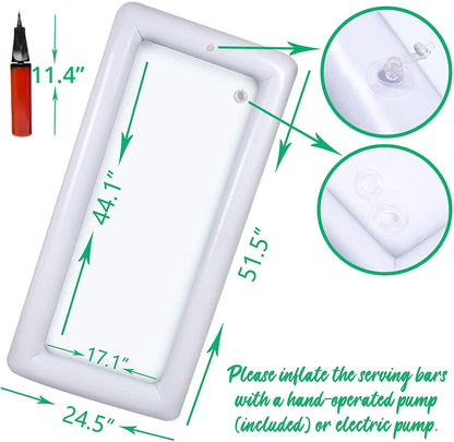 2 Pack Inflatable Serving Bar Buffet Cooler - Ice Tray for Food & Drinks, Portable for Parties, BBQ, Picnic, Pool Keep Cold All Day Reusable & Leak-Proof Summer Essentials