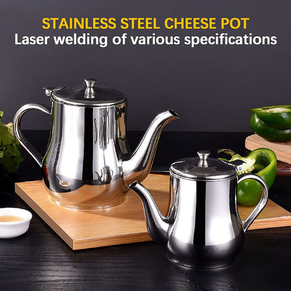 Stainless Steel Oil Filter Pot, 24/32/48oz Cooking Grease Container, Bacon Grease Container with Fine Mesh Strainer Lid for Home Kitchen Cooking Storing Frying Oil Cooking Grease (48oz)