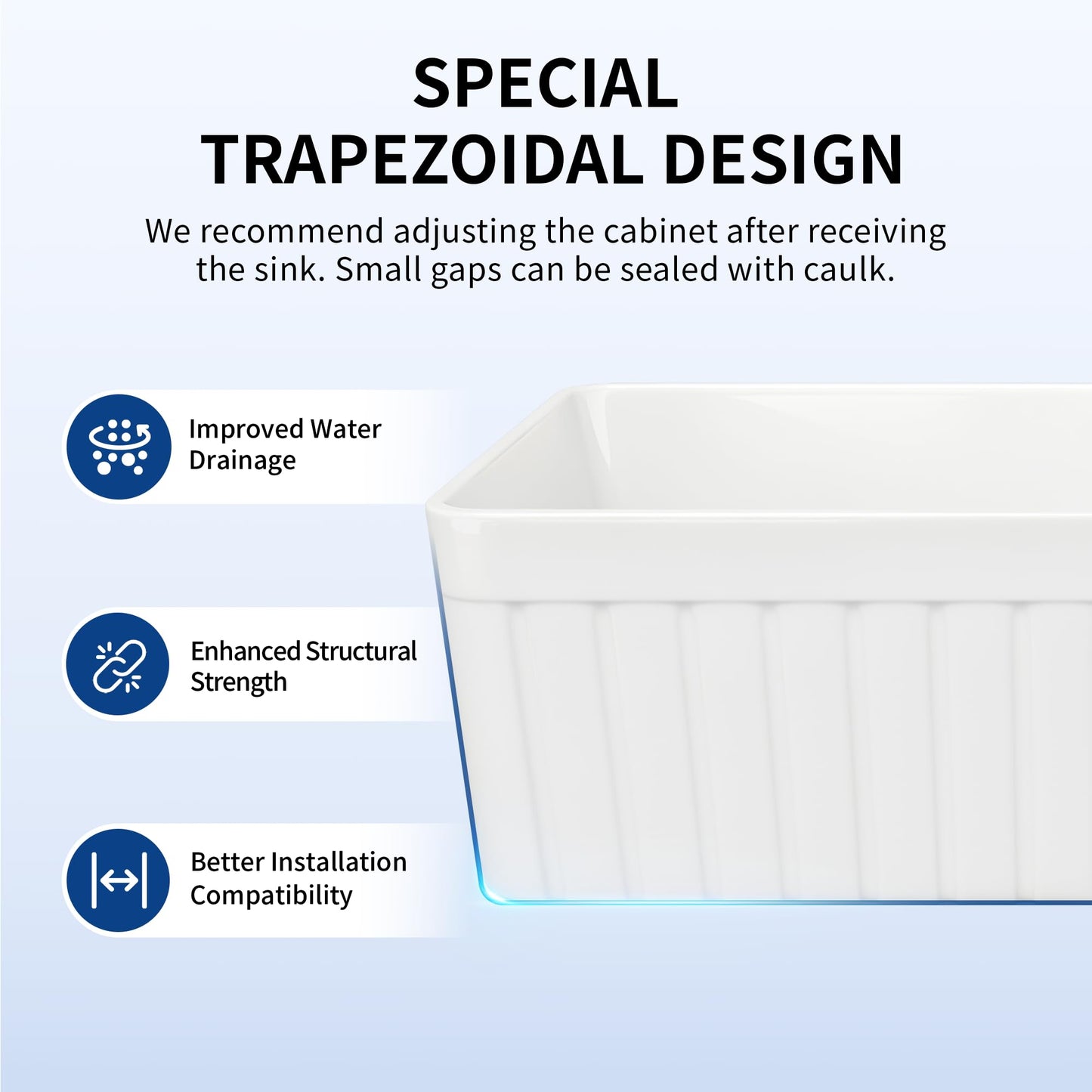 DeerValley White Farmhouse Sink 33 inch, Fireclay Apron Front Farm Kitchen Sink, Single Bowl Deep Drop-in Undermount Reversible Sinks with Grid & Strainer