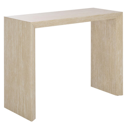 SAFAVIEH Home Collection - Woodrow Faux Travertine Console Table, Minimalist Modern Entryway Accent (CNS7005B)