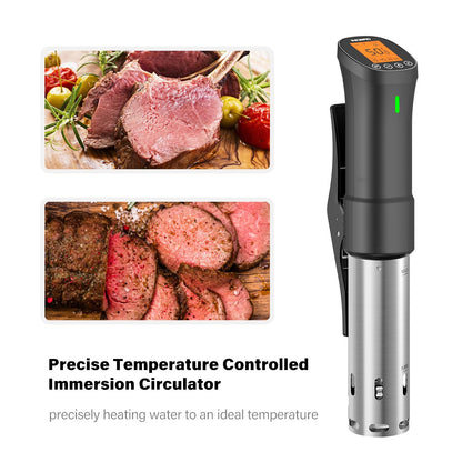 INKBIRD 2.4G Wifi Sous Vide Cooker ISV-200W, 1000W Sous Vide Machine, Remote Control Immersion Circulator with APP Recipes Timer Alarm Mobile Notification 3D Water Heating Ultra-Quiet