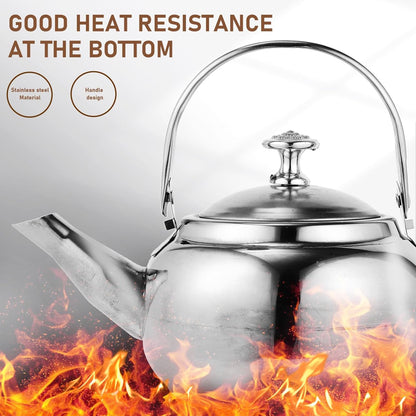 BESTonZON Whistling Tea Kettle - 14cm Stainless Steel Water Boiler with Infuser for Induction and Gas Stove
