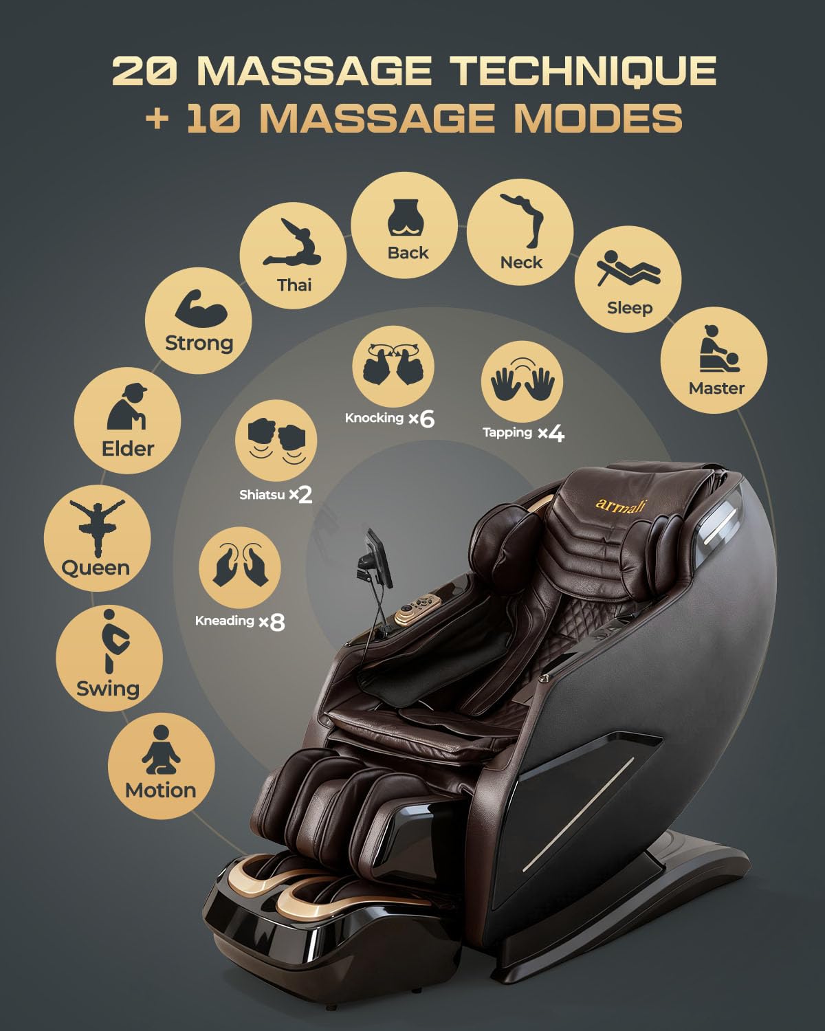 4D Massage Chairs Full Body,Zero Gravity SL-Track Shiatsu Massage Chair Recliner,Core Heating,20 Massage Techniques,Deep Yoga Stretch,Foot Rollers, Ai Voice,Touch Screen,Wireless Charging