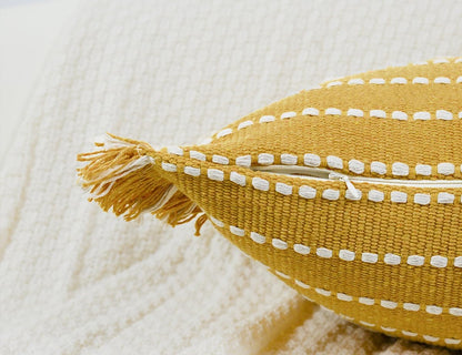 12 36,Clasic Decorative Farmhouse Extra Long Lumbar Throw Pillow Cover x Striped Textured Cotton Boho Long Body Pillow