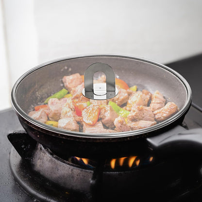 PLACHIDAY Splatter Screen for Cooking - Stainless Steel Grease Splatter Guard for Frying Pan with Foldable Knob, As a Strainer Set of 3(10", 11.5", 13"), Dishwasher Safe
