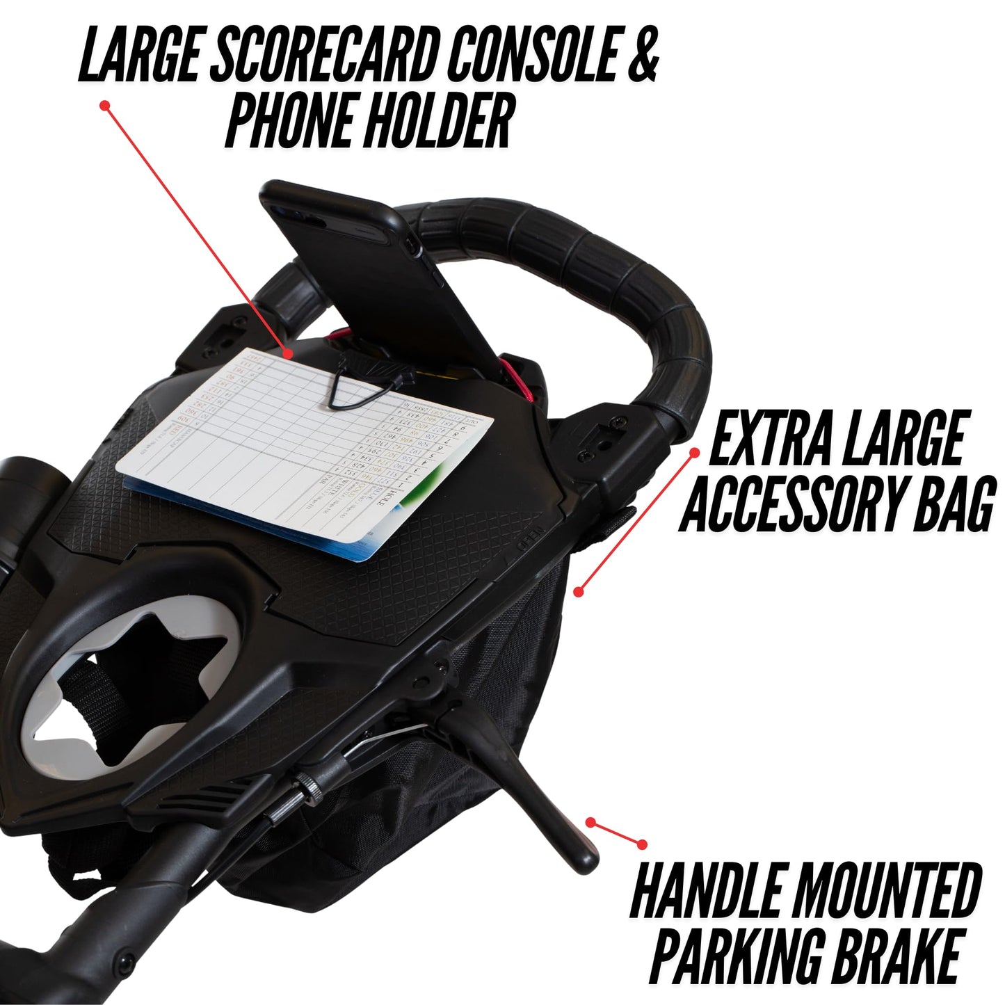 Bag Boy Nitron Golf Push Cart, White/Black