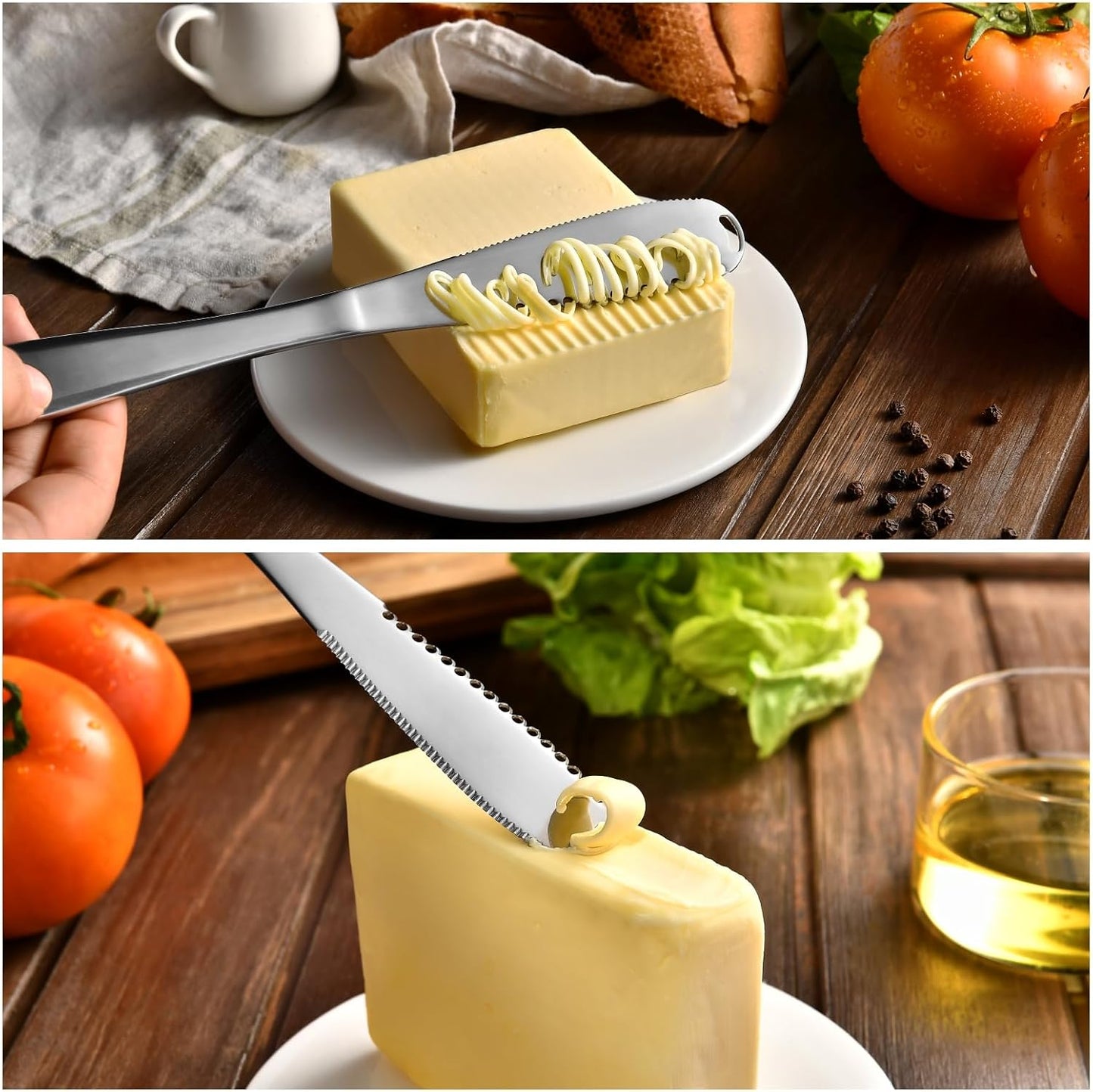 Butter Spreader Knife for Cold Butter above 20?, Slicer, Curler, Grater, Butter Blade (2 knives)
